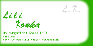 lili komka business card